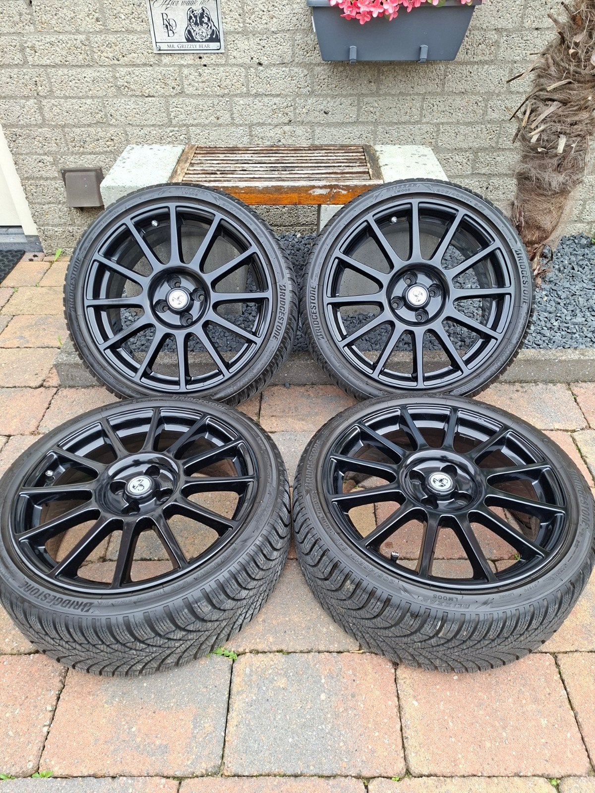 originele Abarth 4x98 esseesse velgen winterbanden, Auto-onderdelen, Ophalen, 17 inch, Winterbanden, Banden en Velgen