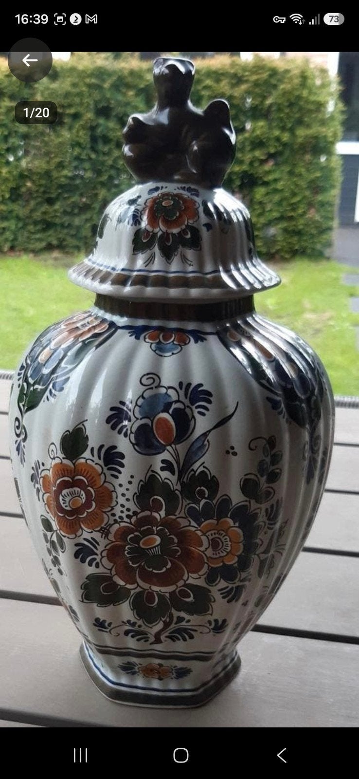 Delfts Blauw Aardewerk Dekselpot - Handbeschilderd, Antiek en Kunst, Ophalen of Verzenden