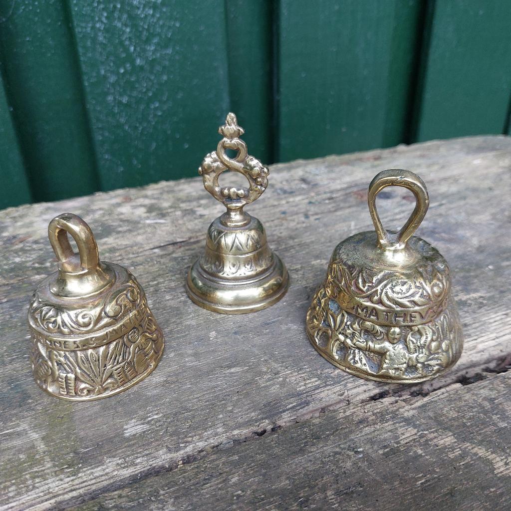 3 antieke tafelbellen koper/brons. Prachtige collectie., Antiek en Kunst, Antiek | Koper en Brons, Koper, Ophalen of Verzenden