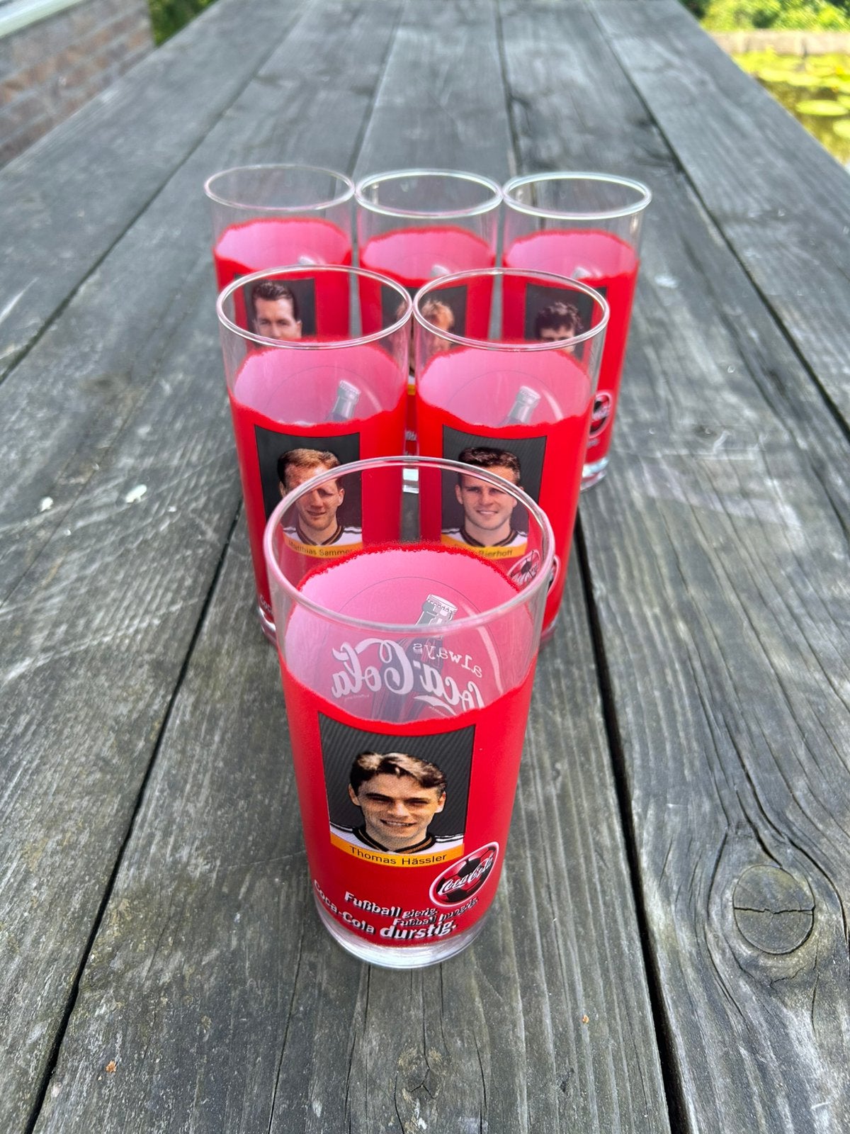 Coca Cola, Duitsland, voetbal, set van 6 glazen, Ophalen of Verzenden, Zo goed als nieuw, Frisdrankglas