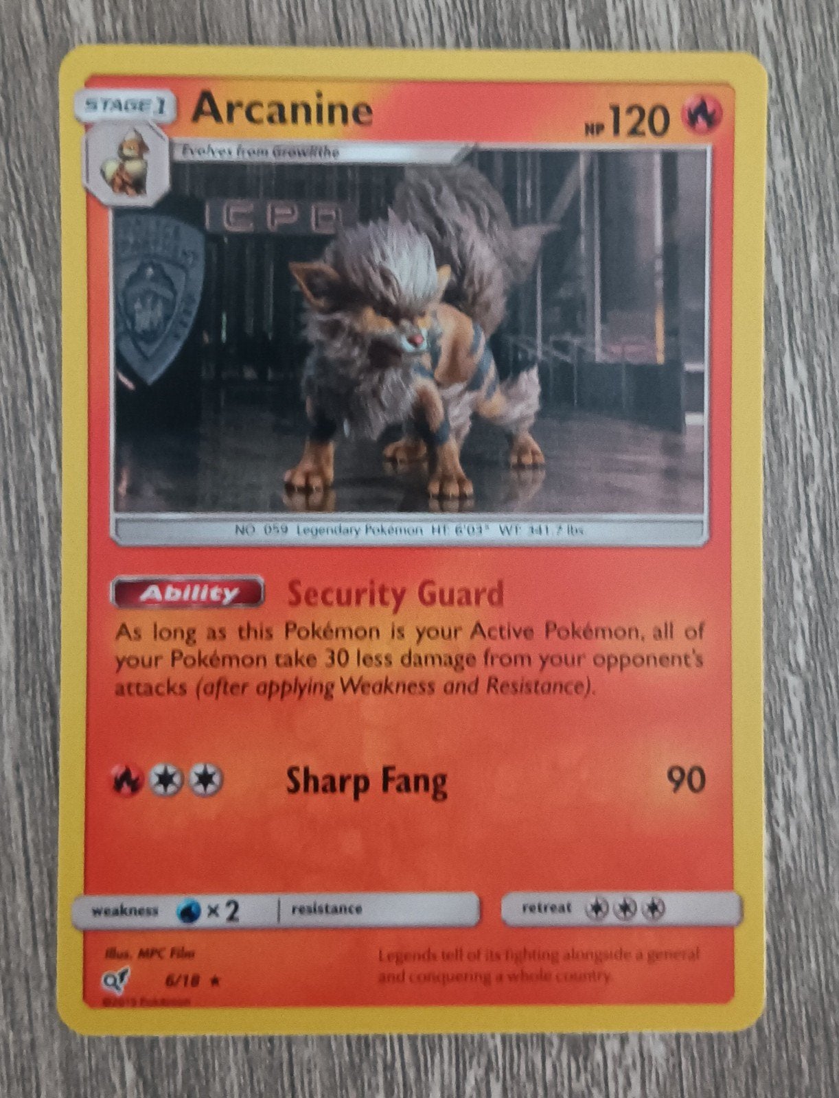 Arcanine holo Detective Pikachu, Hobby en Vrije tijd, Verzamelkaartspellen | Pokémon, Ophalen of Verzenden, Zo goed als nieuw