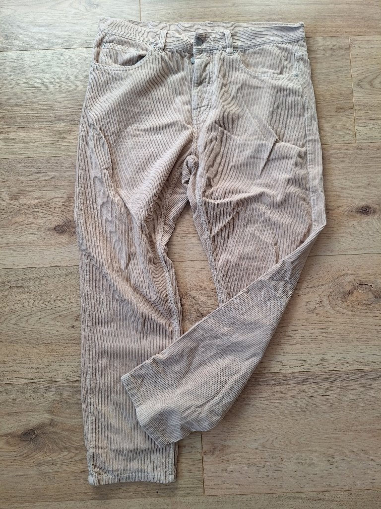 Carhartt WIP | Newel Pant Beige Corduroy | Maat 33, Ophalen, Zo goed als nieuw, Beige, Carhartt WIP