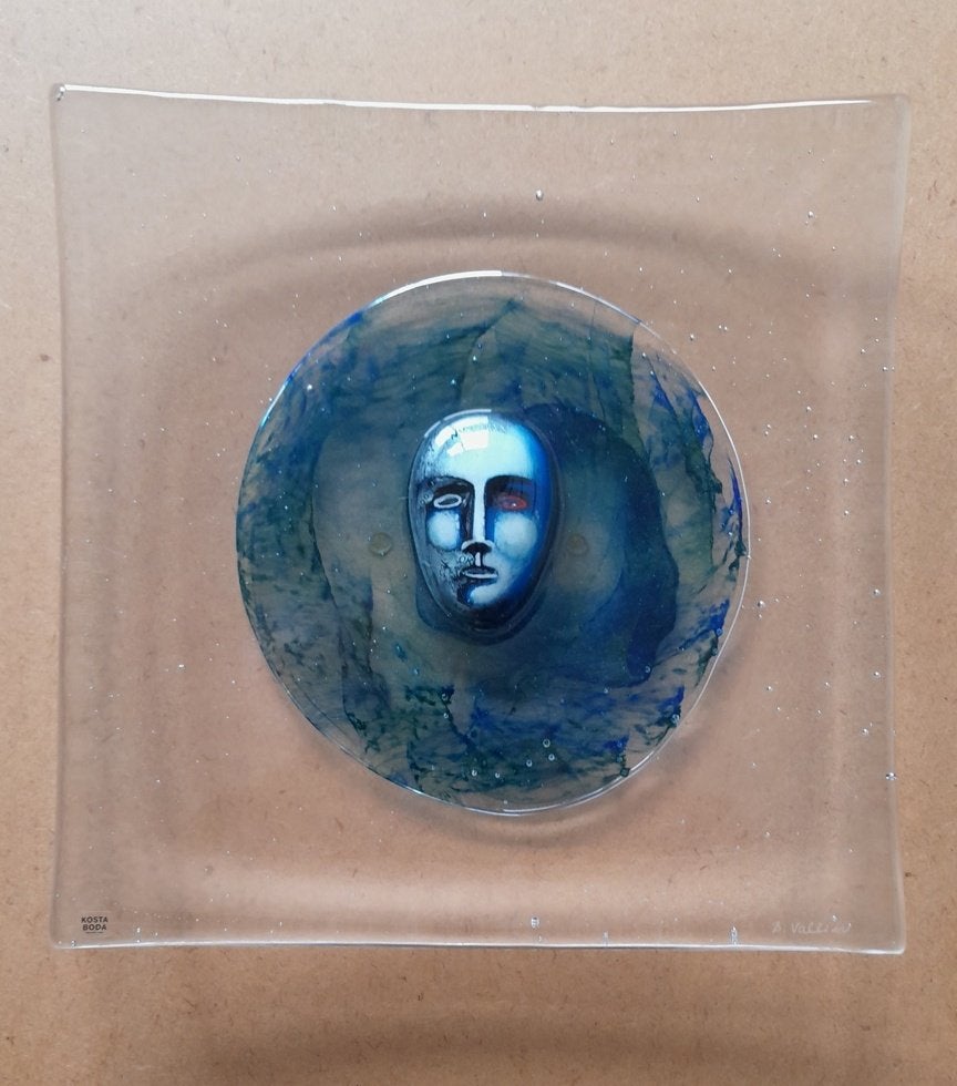 Bertil Vallien Bleu Fields Schaal, Glas, Ophalen of Verzenden, Schaal, Blauw