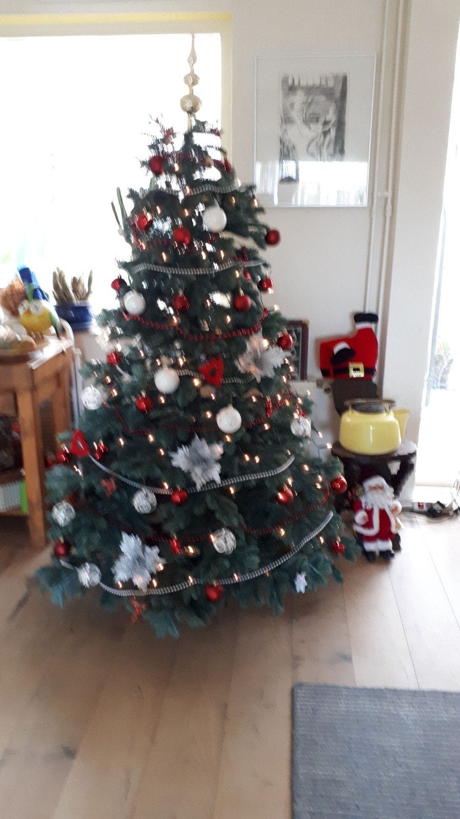 Kunstkerstboom en kerstversiering, Diversen, Ophalen, Gebruikt