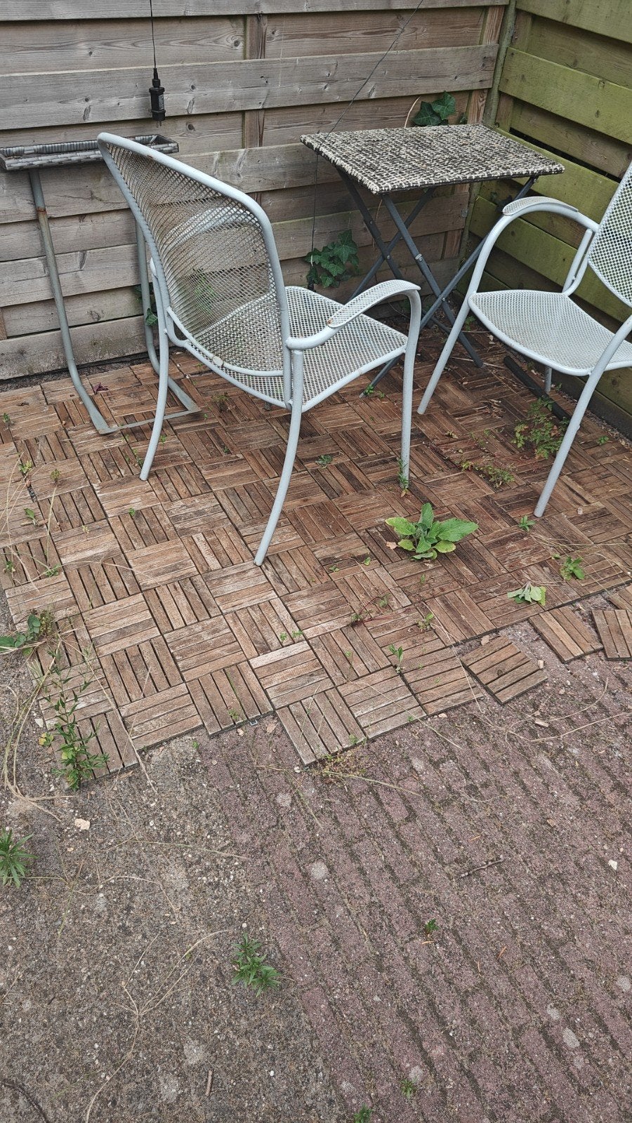 Gebruikte houten kliktegels voor tuin (ca. 4m2), Ophalen, Gebruikt, Minder dan 5 m², Hout