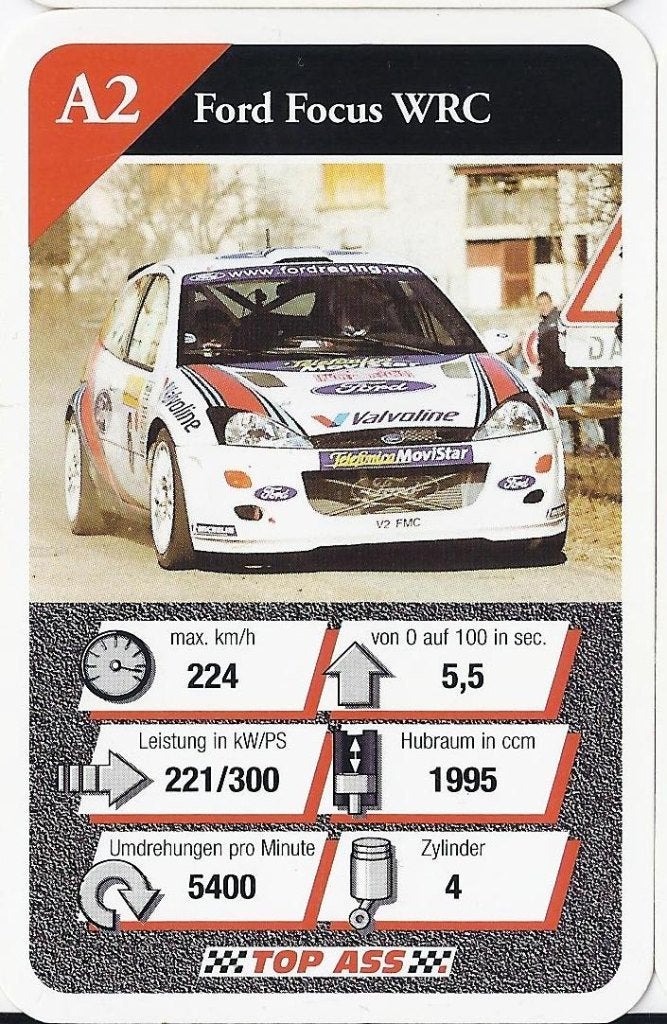 Kw2054 Autokaartje A2  auto sport ford focus wcr, Ophalen of Verzenden, Zo goed als nieuw, Auto's