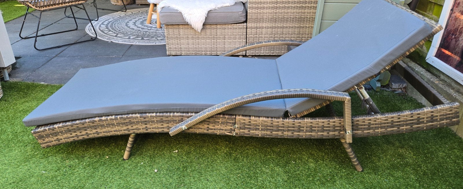 Zgan prachtig wicker verstelbaar zonbed, Ophalen, Zo goed als nieuw, Wicker, Verstelbaar