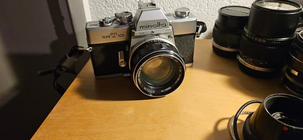 Minolta srt 101 met 58mm f1.4, Audio, Tv en Foto, Fotocamera's Analoog, Ophalen of Verzenden, Spiegelreflex, Minolta