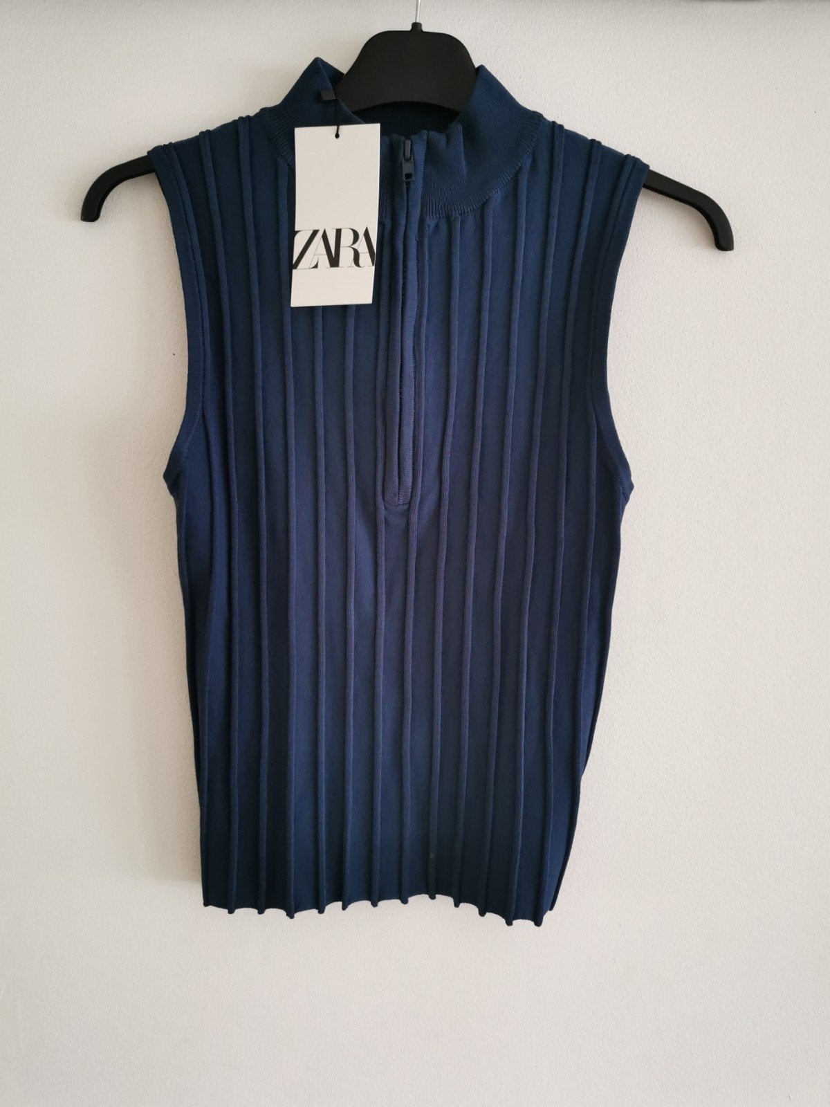 ZARA ribtop mt. S, Kleding | Dames, Tops, Zara, Nieuw, Verzenden, Blauw