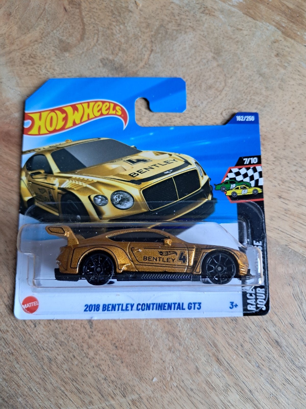 Hot Wheels 2018 Bentley Continental GT3 goud nieuw in verpak, Ophalen of Verzenden, Nieuw, Auto