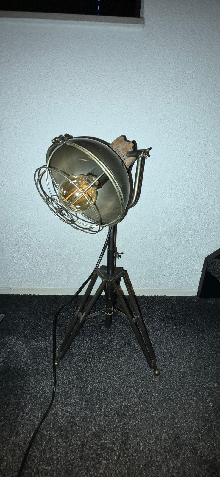 Industriële Tafellamp op Statief - Vintage Stijl, Ophalen, Overige merken, E27 (groot), Grijs