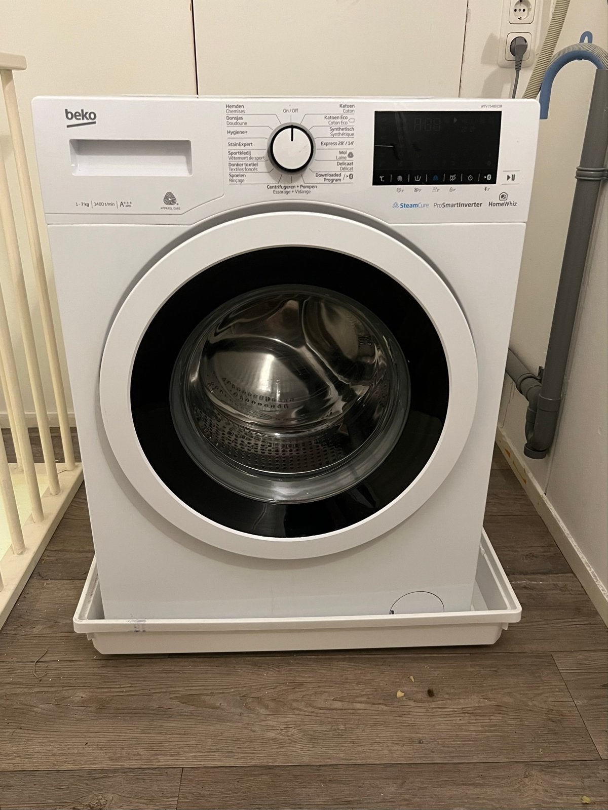Beko wasmachine - 7kg, 1400 toeren, A+++, Witgoed en Apparatuur, Wasmachines, Gebruikt, Voorlader, 6 tot 8 kg, 85 tot 90 cm, 1200 tot 1600 toeren