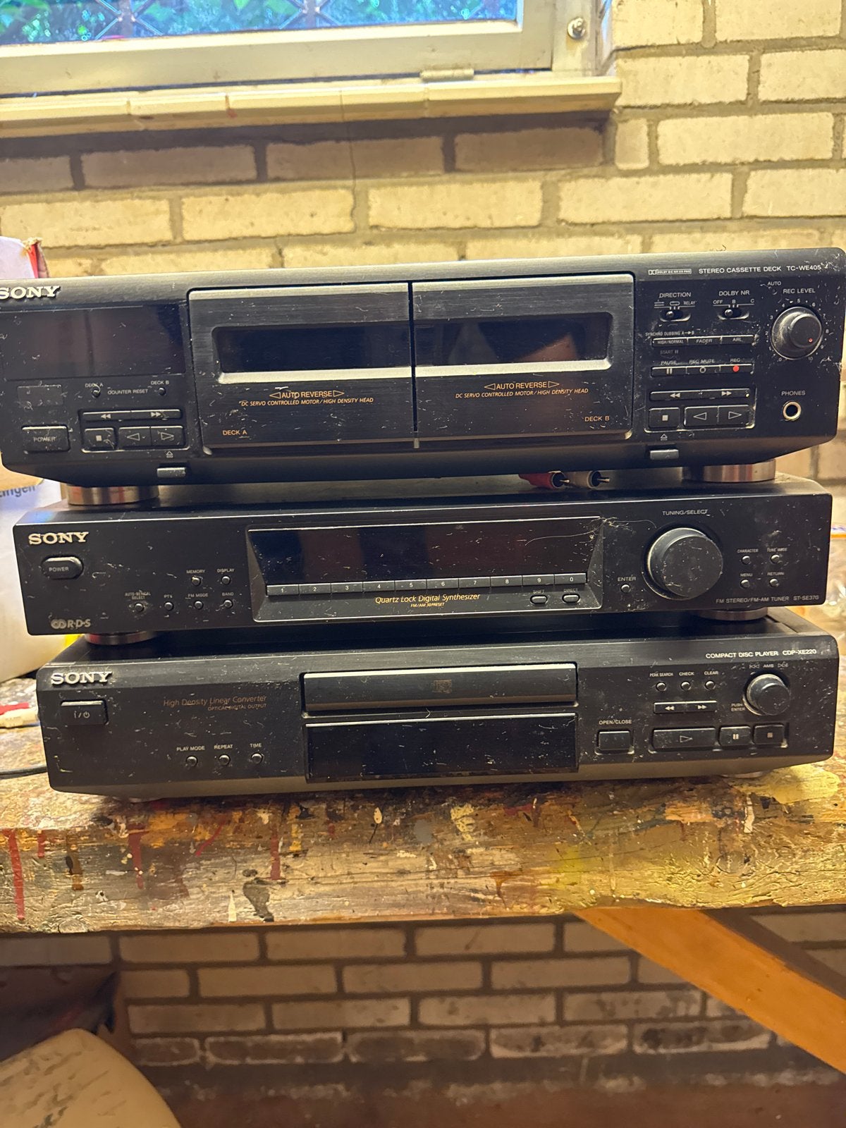 Sony Stereo Set: Cassettedeck, Tuner, CD-speler, Gebruikt, Verzenden, Cassettedeck, Losse componenten