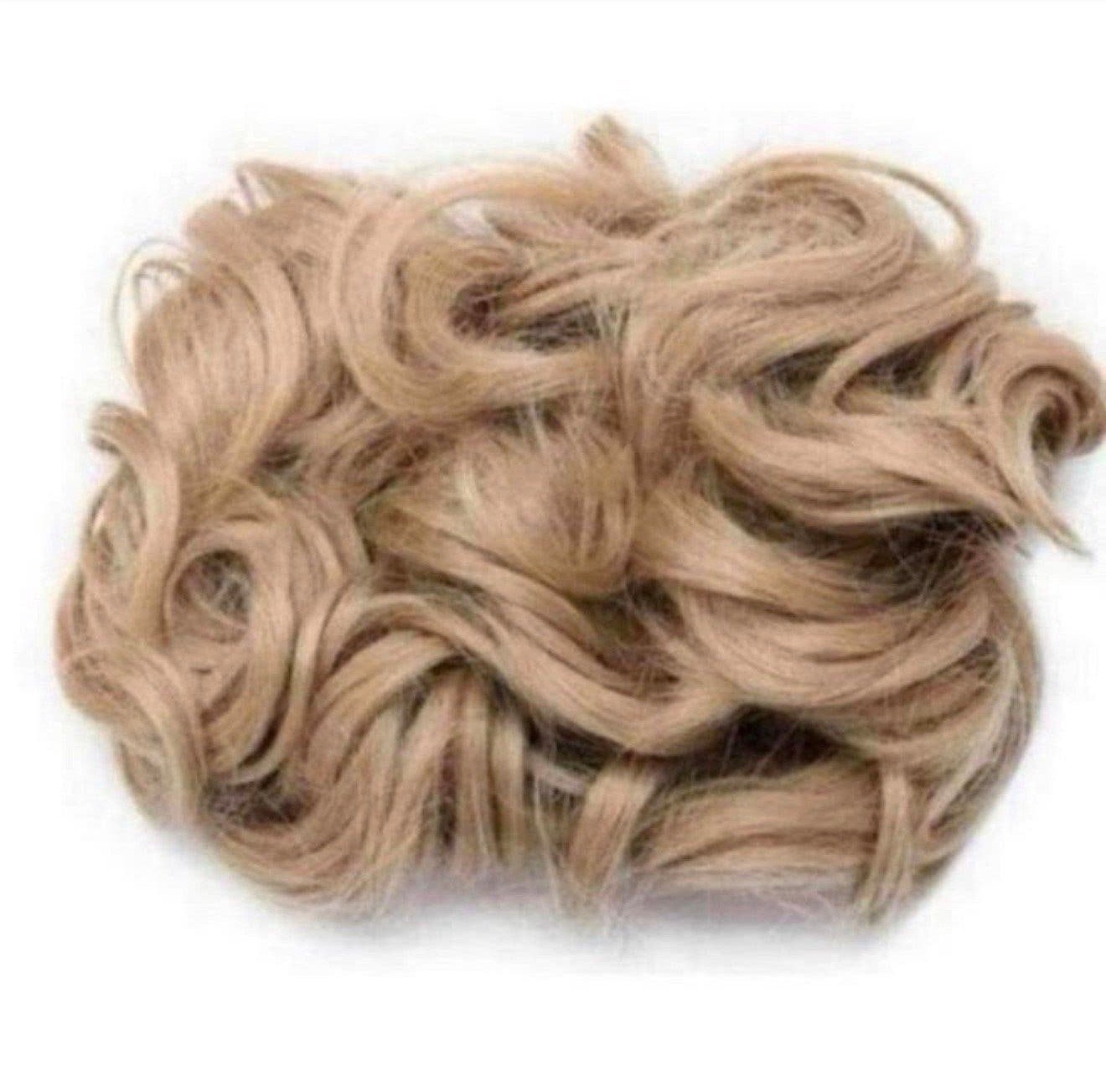 Chignon haar stuk Blonde Grote Dikke Krullen Scrunchie Blond, P, P, P, Nieuw