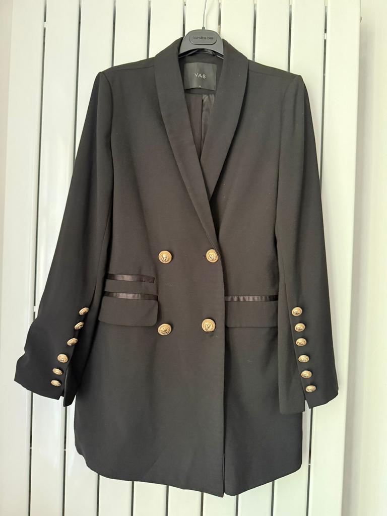 Y.A.S | YAS - Blazer met gouden knopen - M, Kleding | Dames, Ophalen of Verzenden, Zo goed als nieuw, Maat 38/40 (M), Zwart