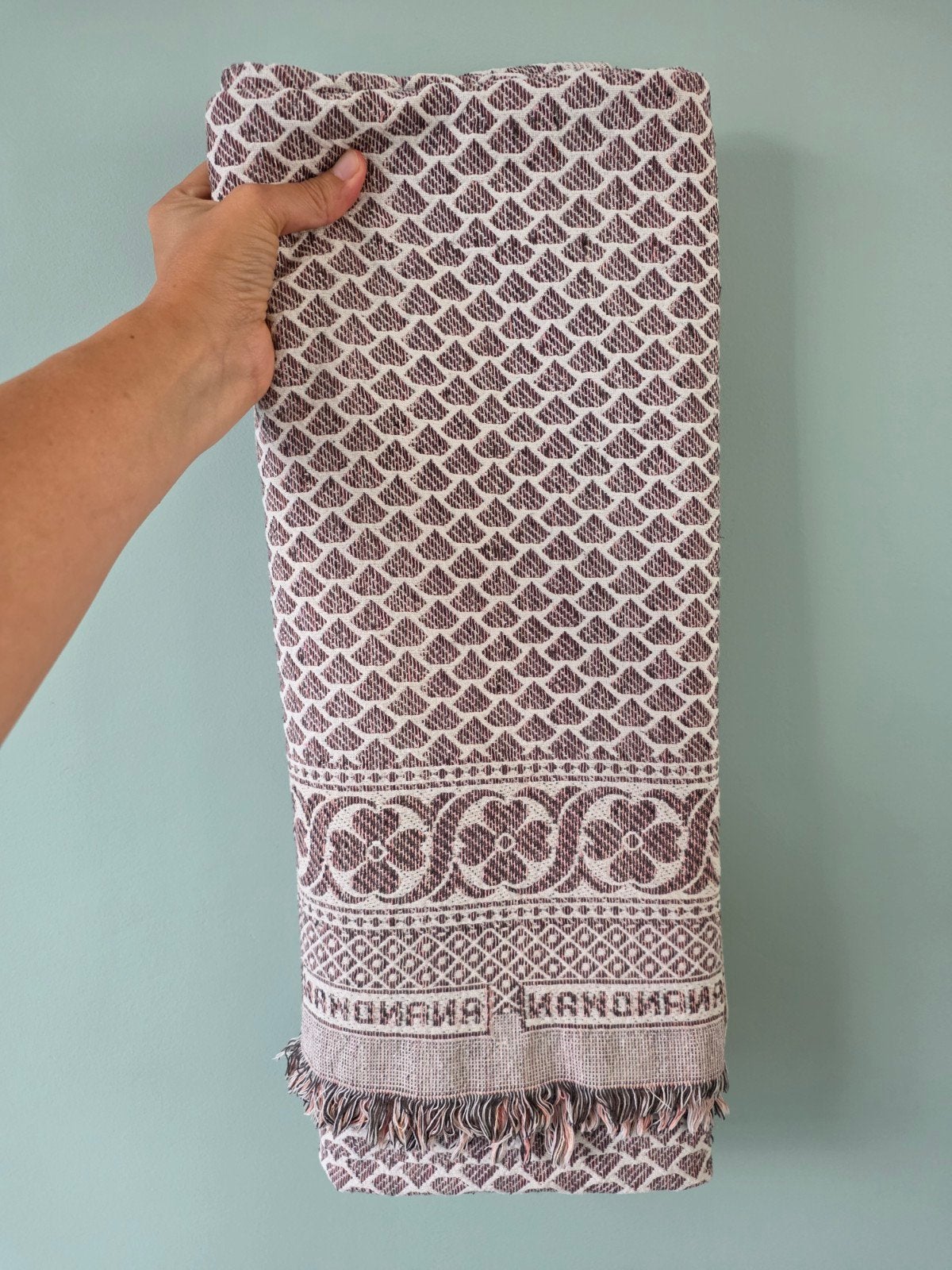 Vintage handgeweven katoenen kleed, herkomst: India Anandwan, Ophalen of Verzenden