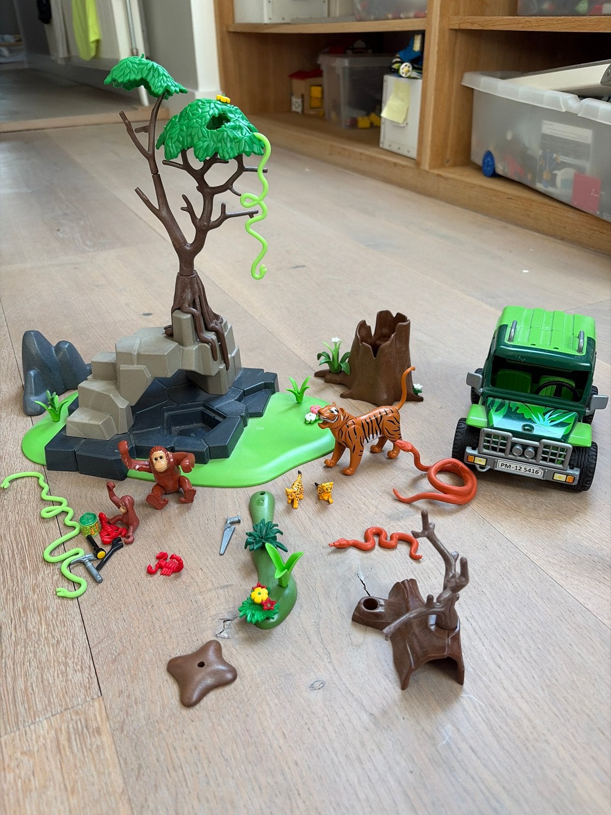 Playmobil Wild Life Set met Jeep, Dieren en Boomhut, Wild life, Gebruikt, Complete set, Voertuig