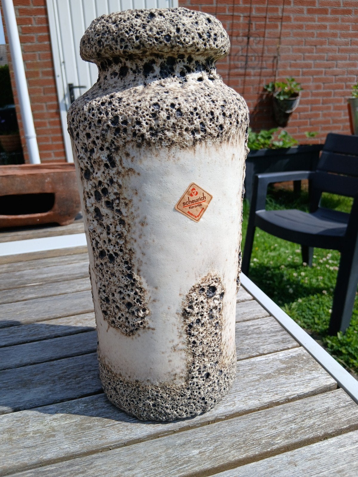 Vintage Scheurich Keramiek Vaas - Fat Lava Stijl, Antiek en Kunst, Antiek | Vazen, Ophalen of Verzenden