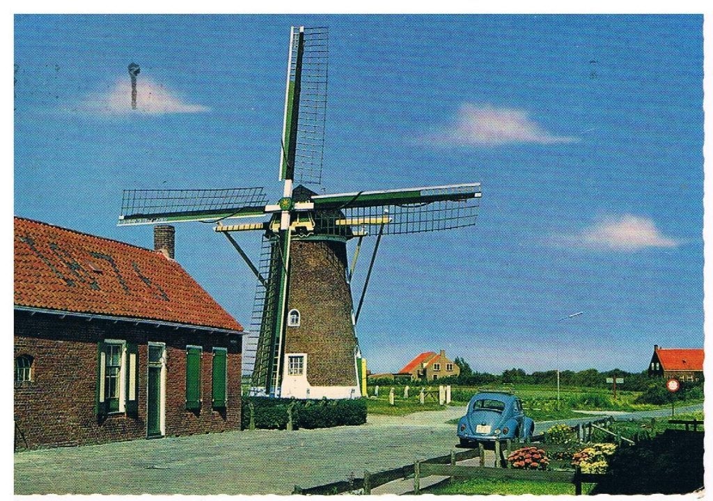 Zoutelande, Molen met VW Kever, Ophalen of Verzenden, 1940 tot 1960, Gelopen, Zeeland