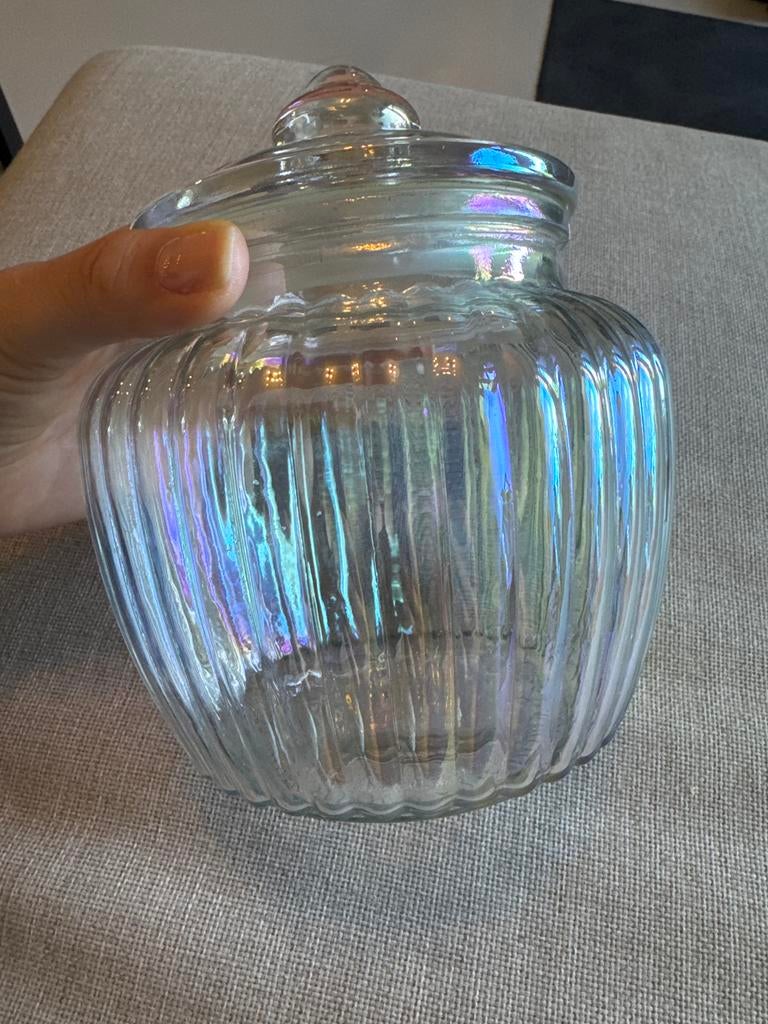 Glazen pot met deksel - Decoratieve opbergpot, Ophalen, Schaal, Rond, Nieuw