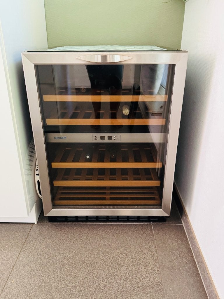 Wijnkoeler / wijnklimaatkast – Cimadiff - 36 flessen - RVS, Ophalen, Zonder vriesvak, 200 liter of meer, 160 cm of meer