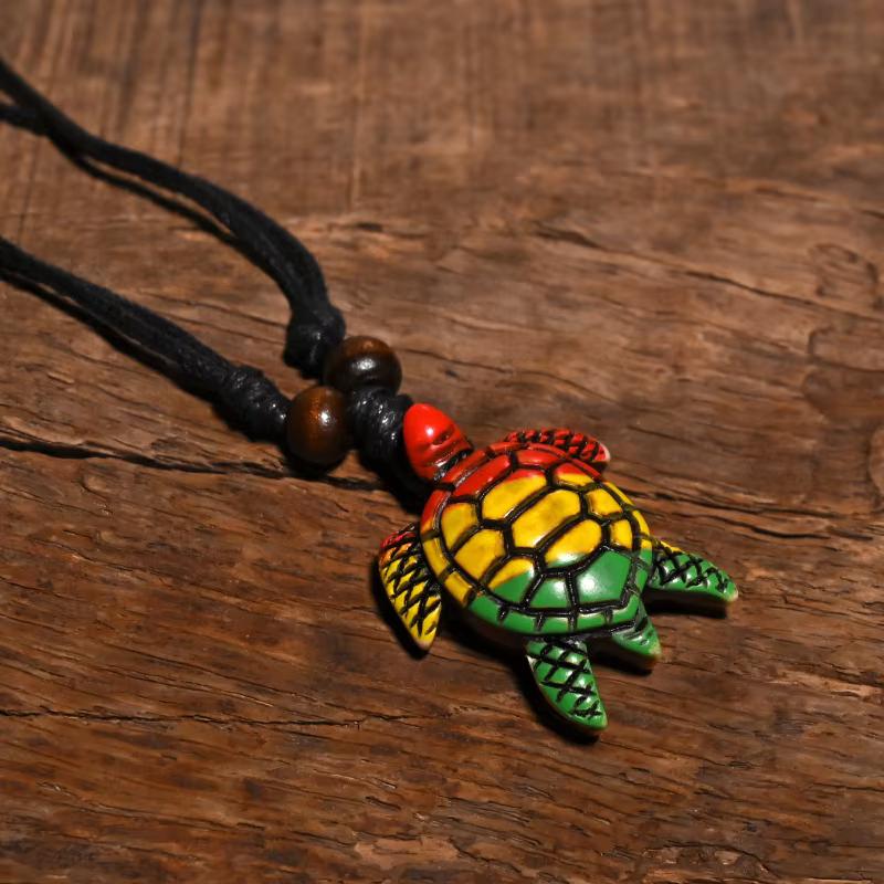 Gekleurde Schildpad Tribal Ketting, Sieraden, Tassen en Uiterlijk, Kettingen, Overige materialen, Verstelbaar, Overige kleuren