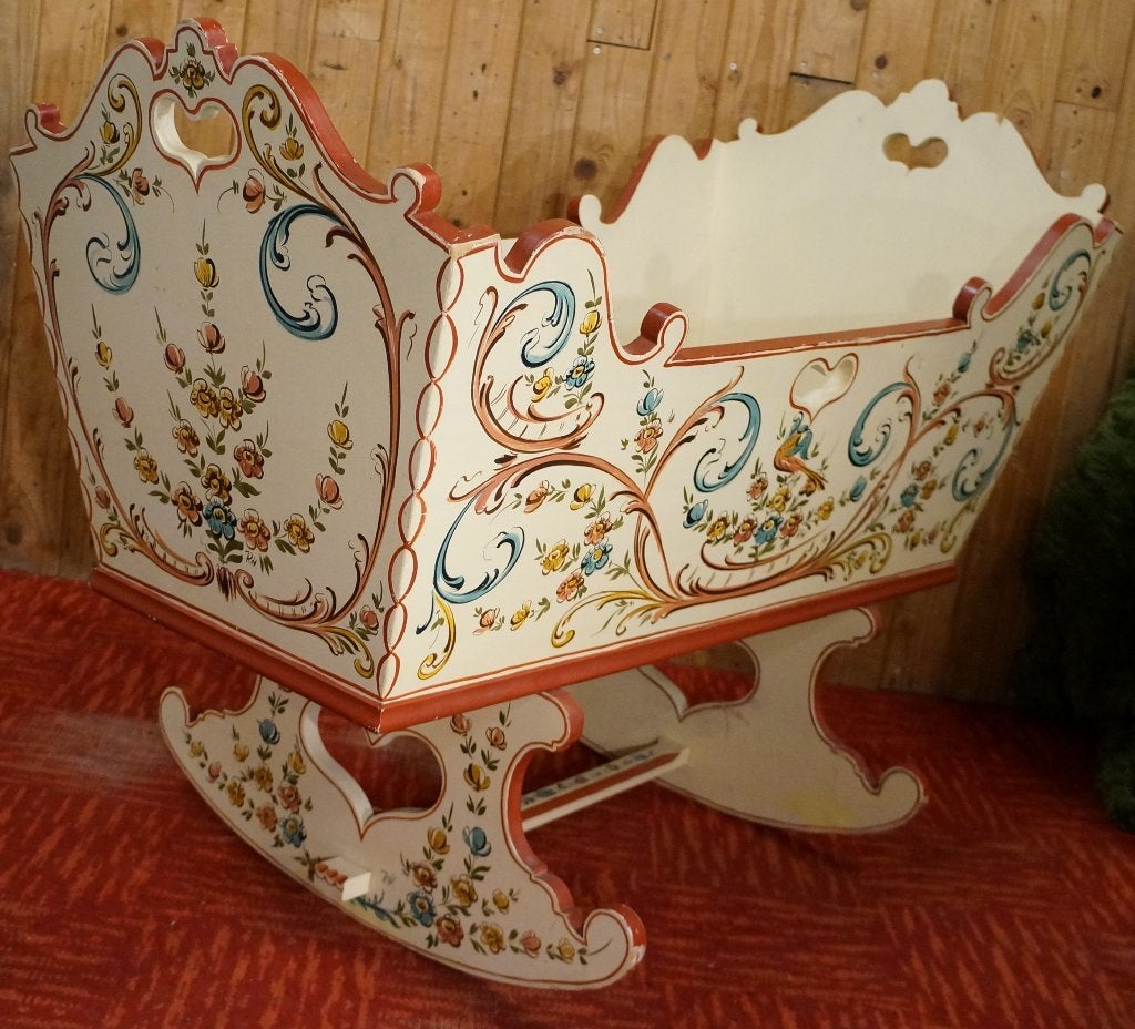 Hindeloopen R.H Roosje Design Schommel Wieg Baby Bedje Art, Kinderen en Baby's, Ophalen, Gebruikt, Minder dan 140 cm, Minder dan 70 cm