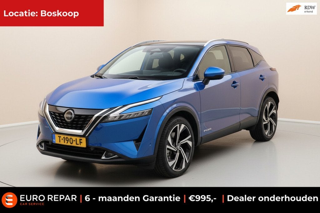 Nissan Qashqai 1.5 e-Power Tekna Plus, Auto's, Nissan, 1497 cc, Gebruikt, Blauw, Bedrijf