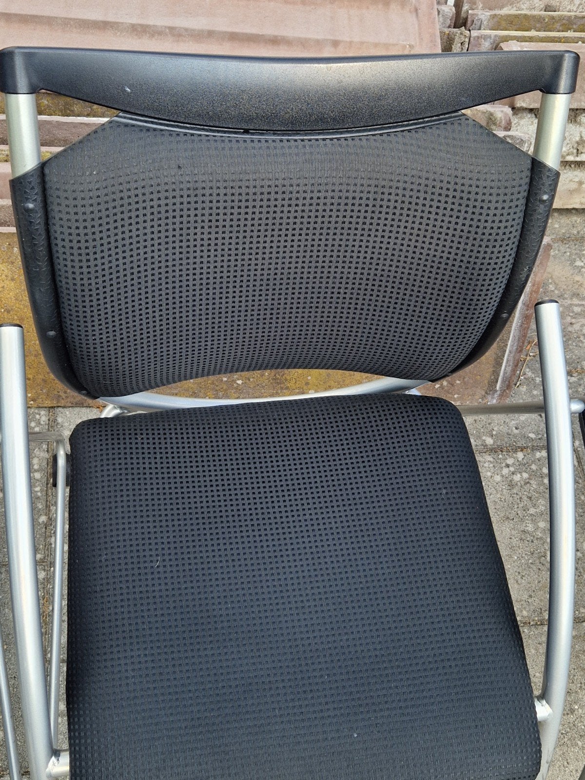 Interstuhl set van 4 zwarte vergaderstoelen, Ophalen, Gebruikt