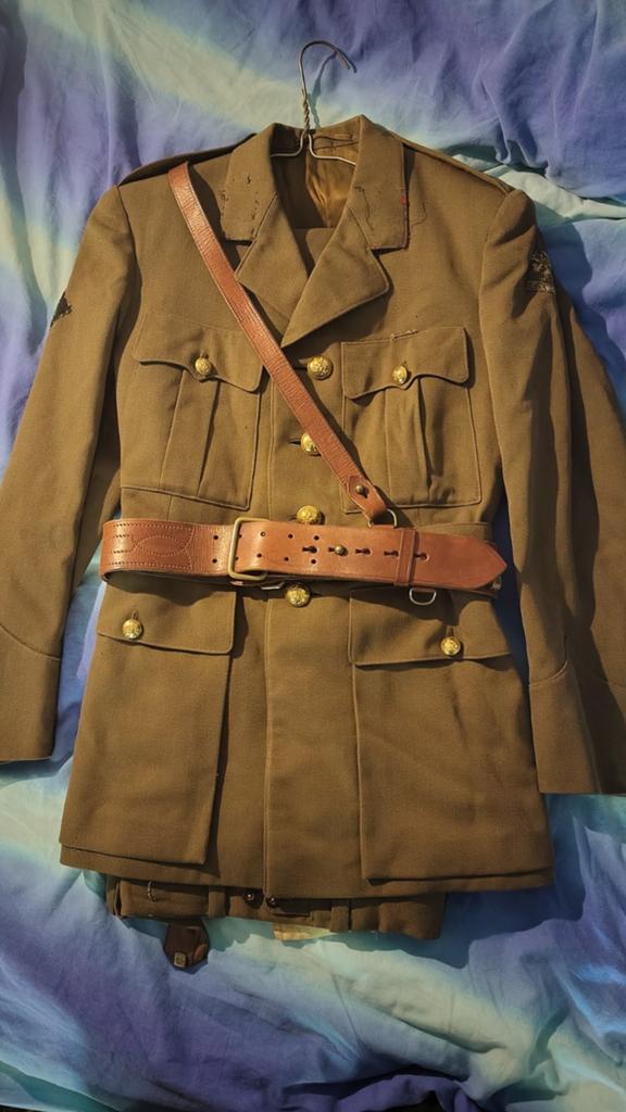 Landmacht uniform infanterie met Sam Browne riem, Ophalen of Verzenden, Landmacht, Nederland, Kleding of Schoenen