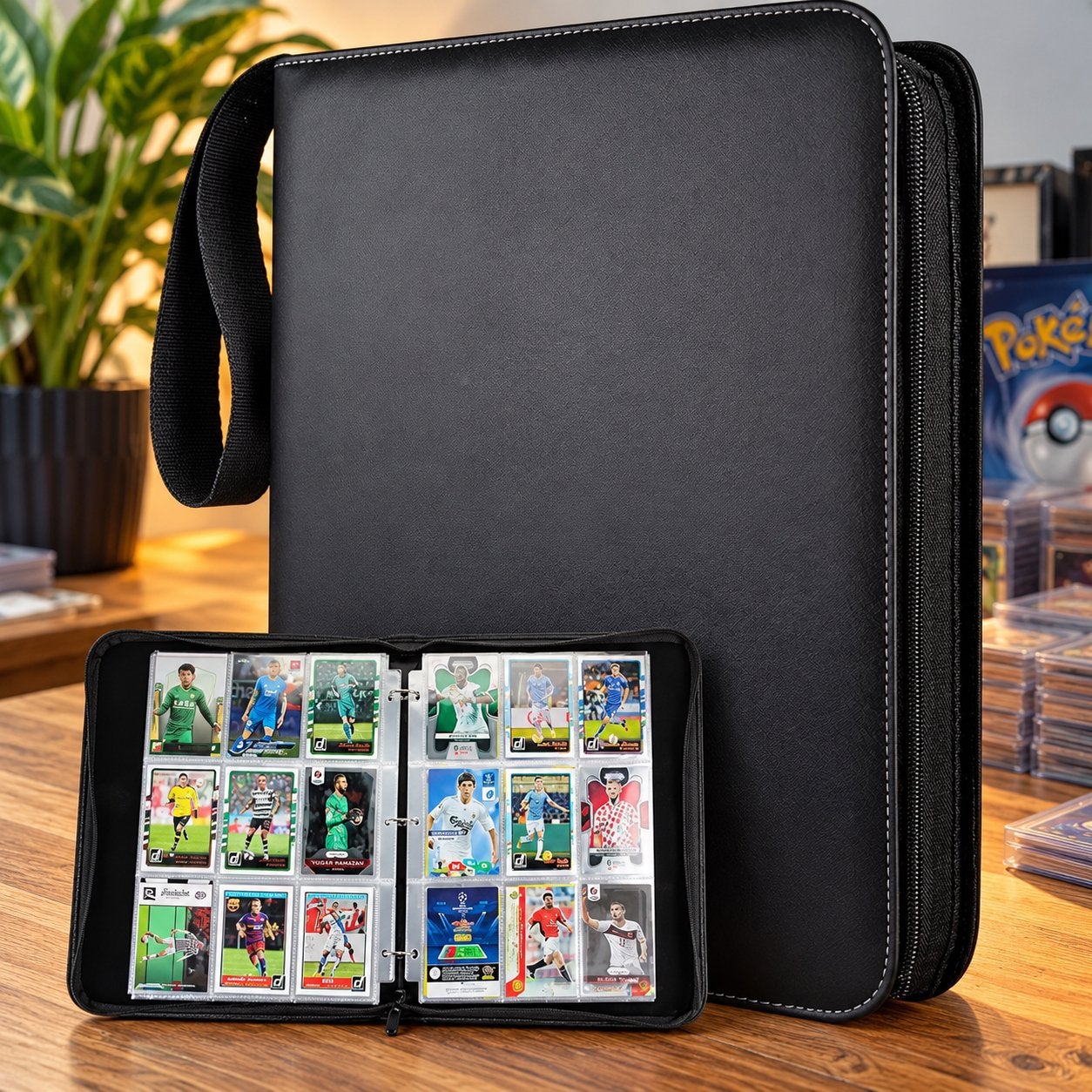 Pokémon / TCG Verzamelmap met Rits – 900 Kaarten – Zwart, Ophalen of Verzenden, Nieuw, Boek of Catalogus