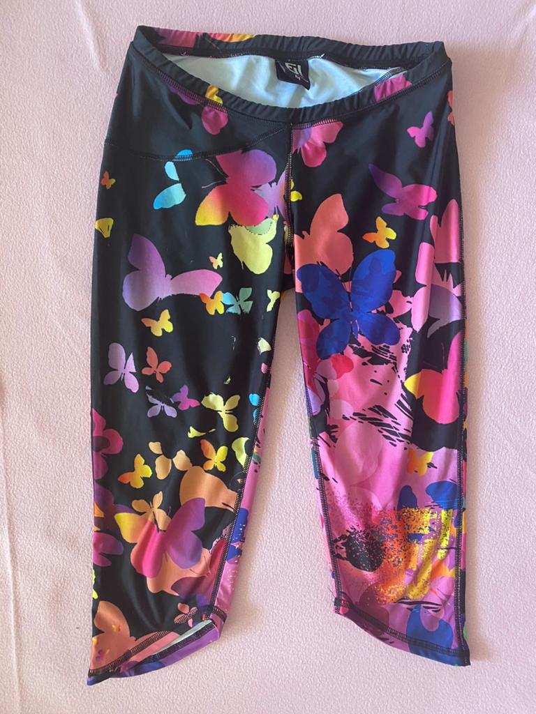 Fitness & Dancewear Legging met vlinderprint - Maat 38, Legging, Maat 36/38 (S), Zwart, Ophalen of Verzenden