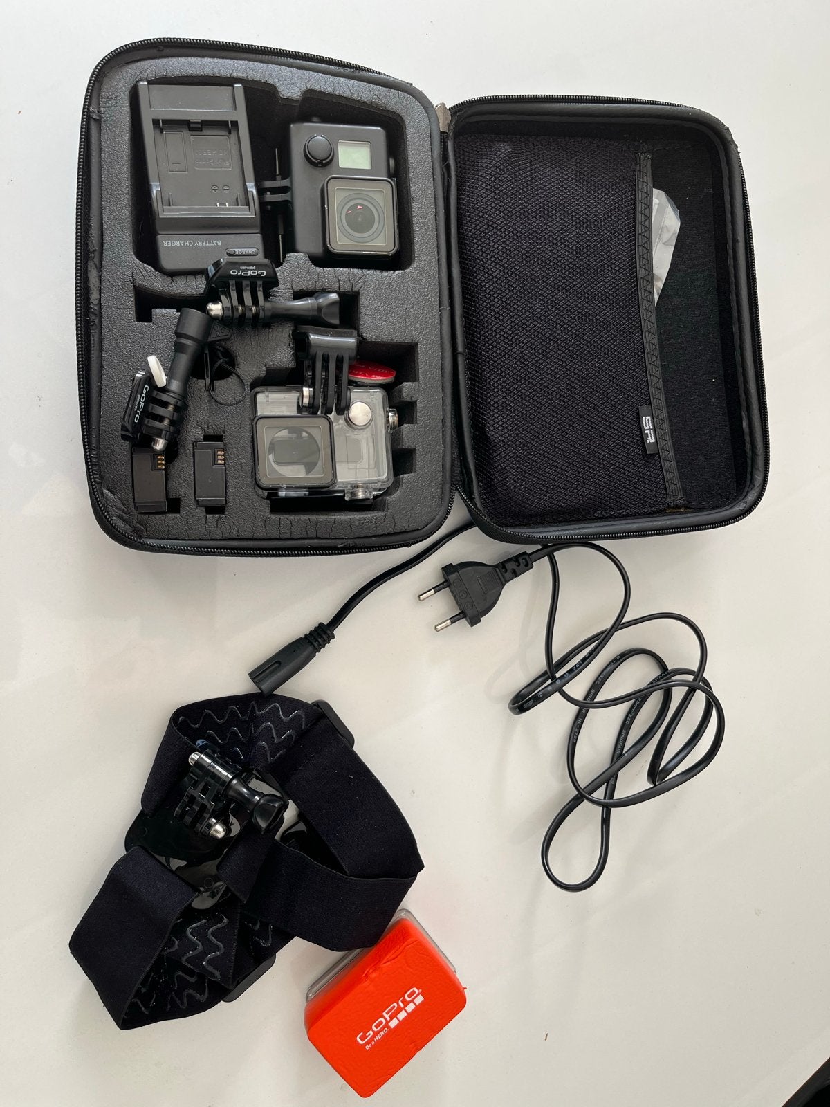 GoPro Hero 3+ met accessoires en koffer, Audio, Tv en Foto, Ophalen, Zo goed als nieuw, GoPro