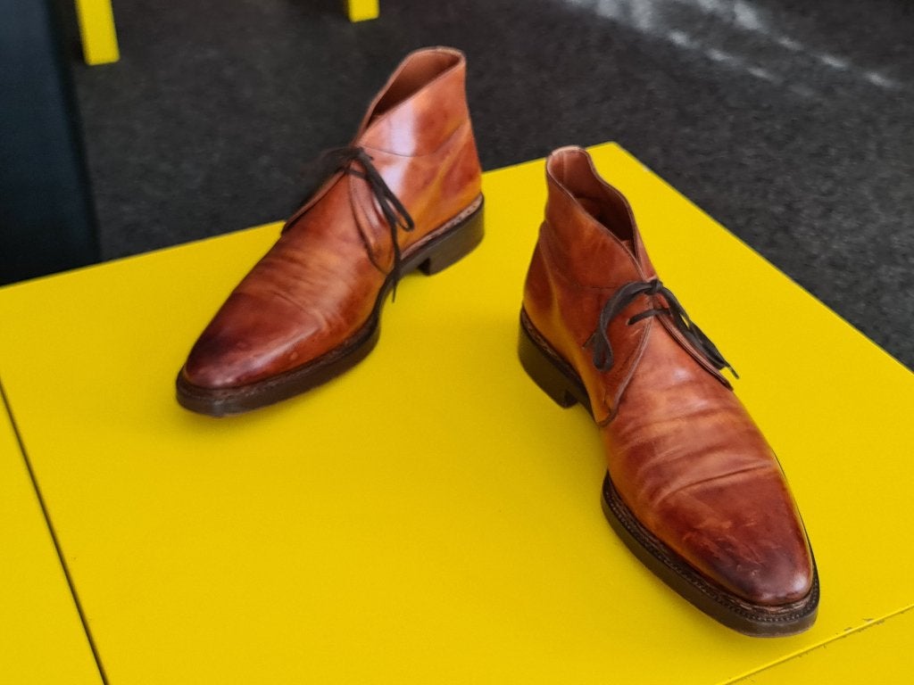 Stevige Santoni half hoog schoenen met Cognac kleur 43/5, Bruin, Ophalen of Verzenden, Zo goed als nieuw, Santoni