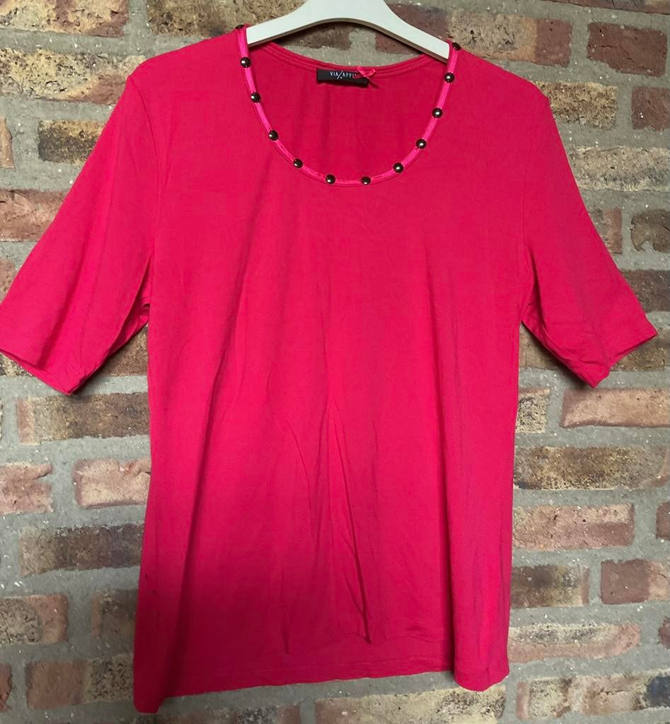 Via Appia! Super mooi als nieuw  fuchsia  roze shirt mt 42, Overige kleuren, Maat 42/44 (L), Ophalen of Verzenden, Zo goed als nieuw