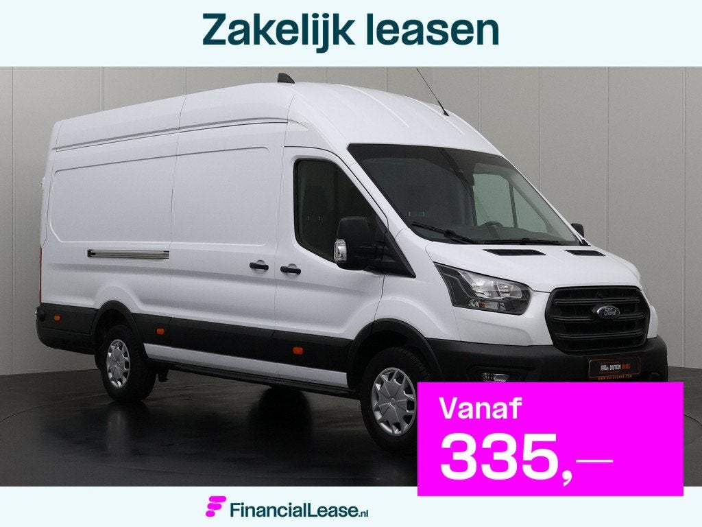 Ford Transit 130PK L4H3 Jumbo | Camera | Trekhaak | 3-Zits |, Gebruikt, 4 cilinders, 2500 kg, Wit