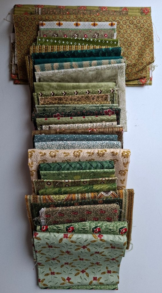 Diverse groene quiltstoffen, Hobby en Vrije tijd, Stoffen en Lappen, 120 cm of meer, 200 cm of meer, Ophalen of Verzenden, Katoen