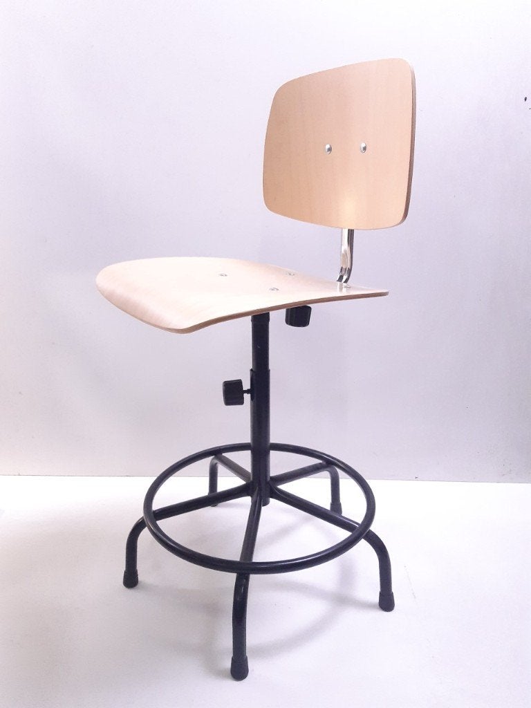 Vintage stoel - kruk nieuw design, Ophalen, Bruin, Zo goed als nieuw, Vier