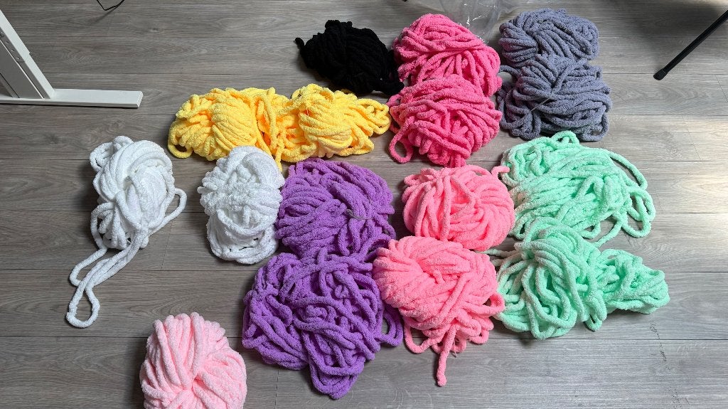 Chunky chenille garen samples zak vol, Ophalen, Nieuw, Breien of Haken, Wol of Garen