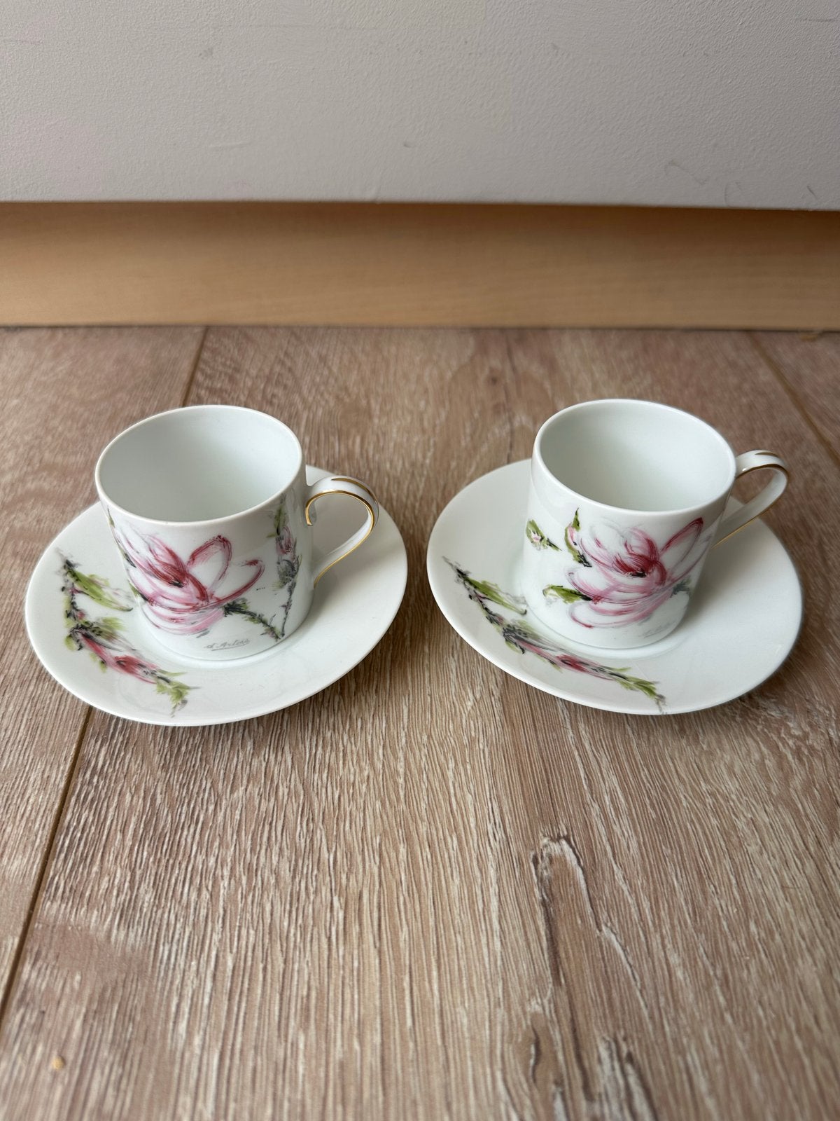 Abrique Royale Limoges Espresso Kopjes - Handgeschilderd, Ophalen of Verzenden