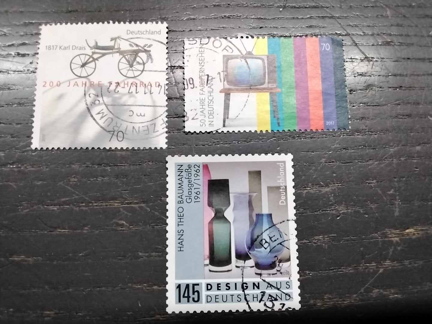 26173 Duitsland  2017   Glas design en 200 jaar fiets, Ophalen of Verzenden, 1990 tot heden, Gestempeld