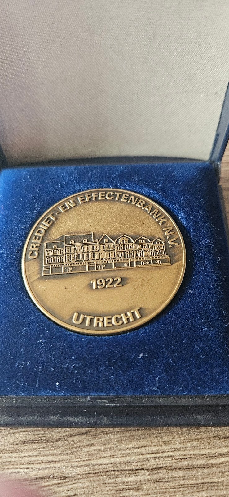 Nederland Bronze penning crediet en effectenbank 1922-1983, Ophalen of Verzenden, Brons, Nederland
