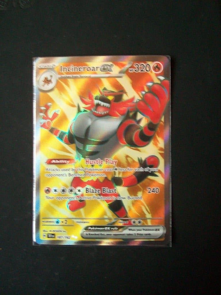 3208: Nieuwe Pokemonkaart Secret INCINEROAR EX HP320 187/162, Verzenden, Nieuw, Losse kaart, Foil