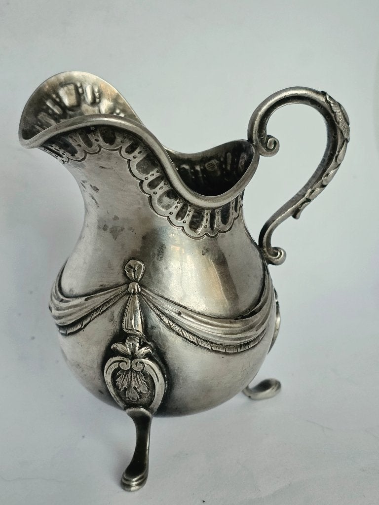 Antieke zilveren melkkan van 19eeuw, Hanau,  Duitsland, Ophalen of Verzenden, Zilver