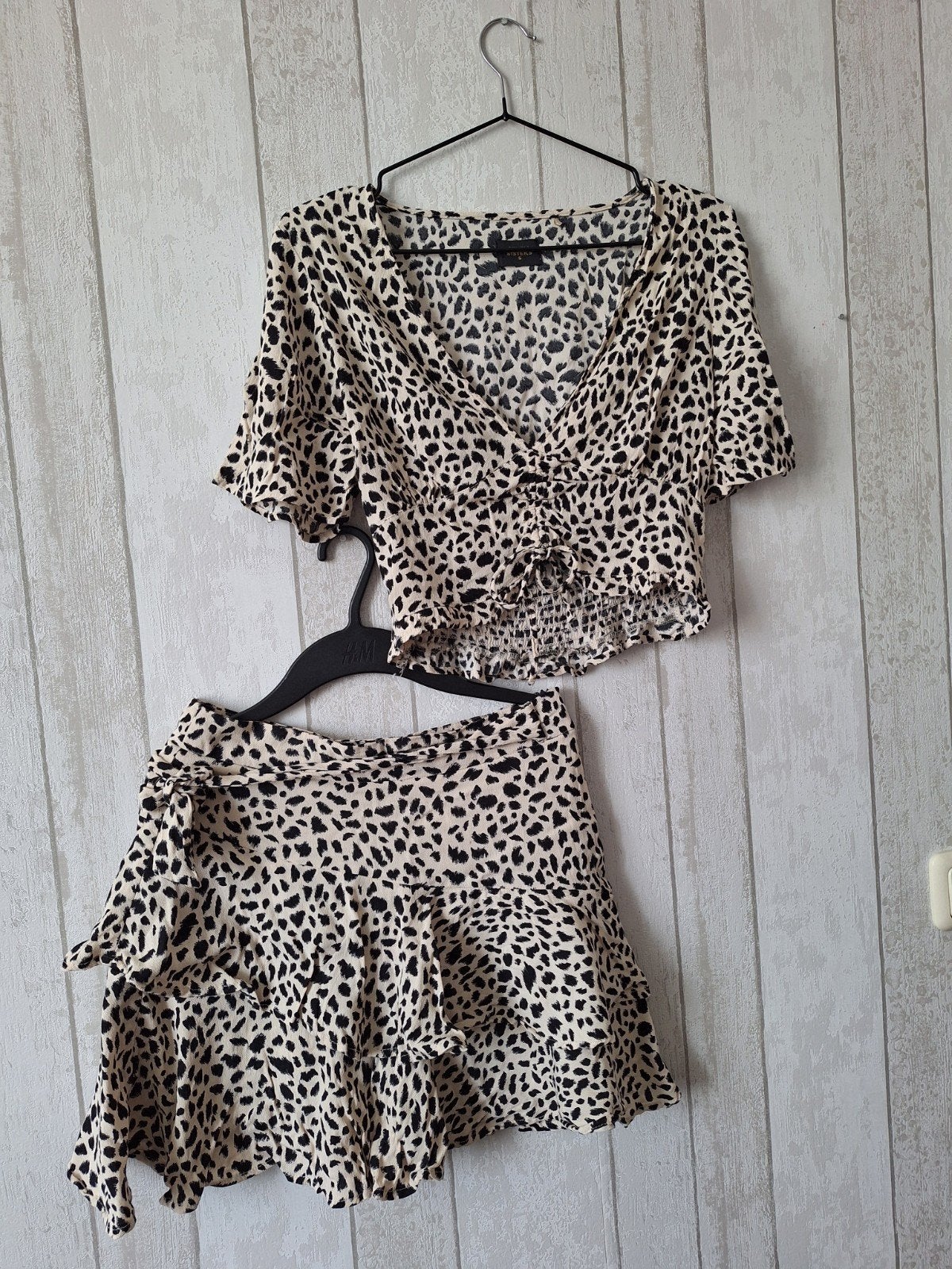 Leopardprint setje:  top en rokje. De sting, Seven Sisters, Beige, Ophalen of Verzenden, Zo goed als nieuw