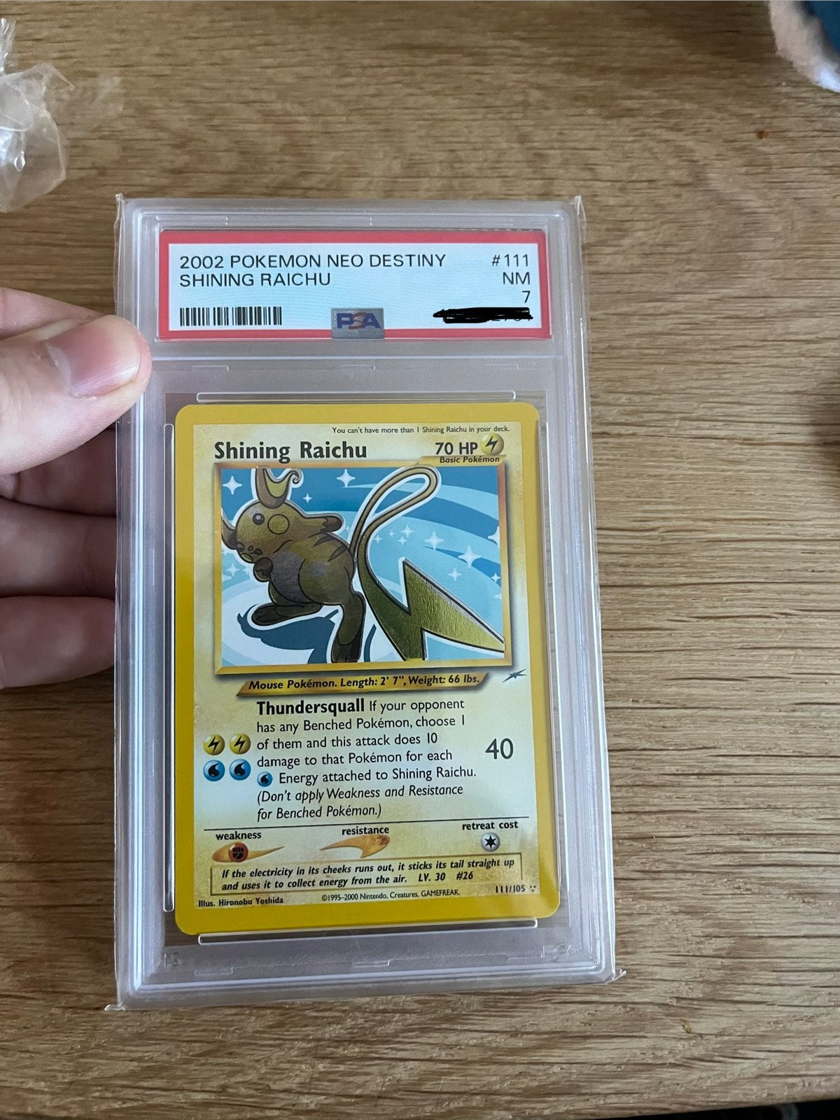 Pokemon Shining Raichu NM PSA 7, Ophalen, Zo goed als nieuw