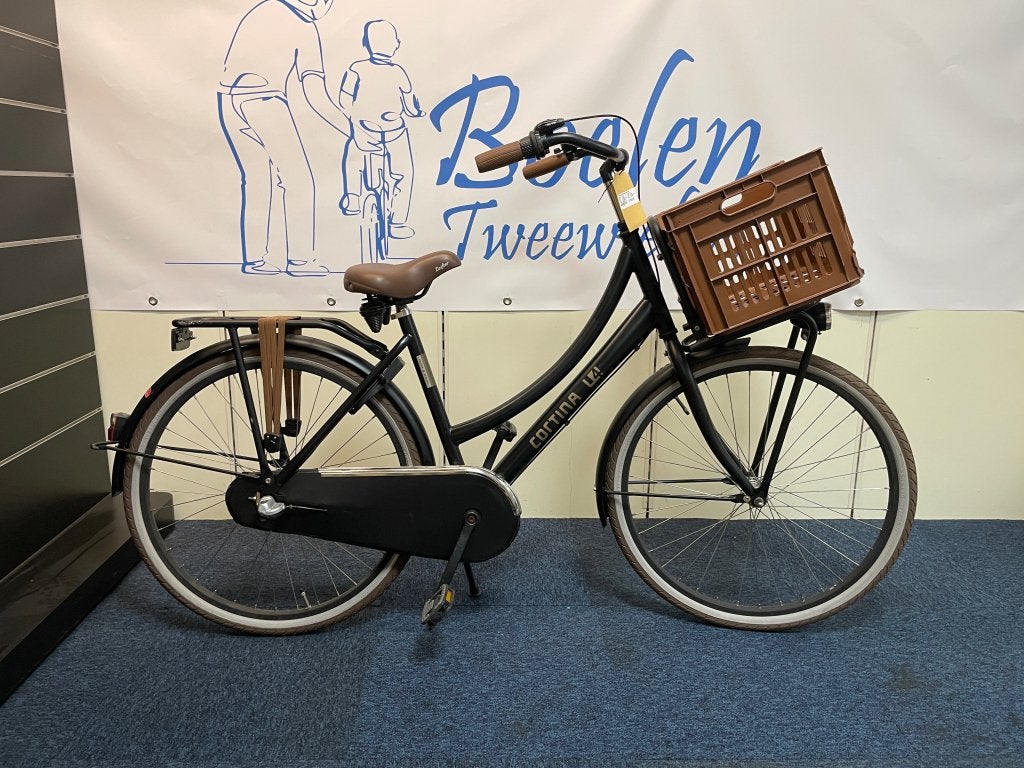 Cortina U4 26/46cm 3v Transportfiets Meisjesfiets Mat Zwart, Terugtraprem, Ravensburgstraat 8, Versnellingen, Zo goed als nieuw