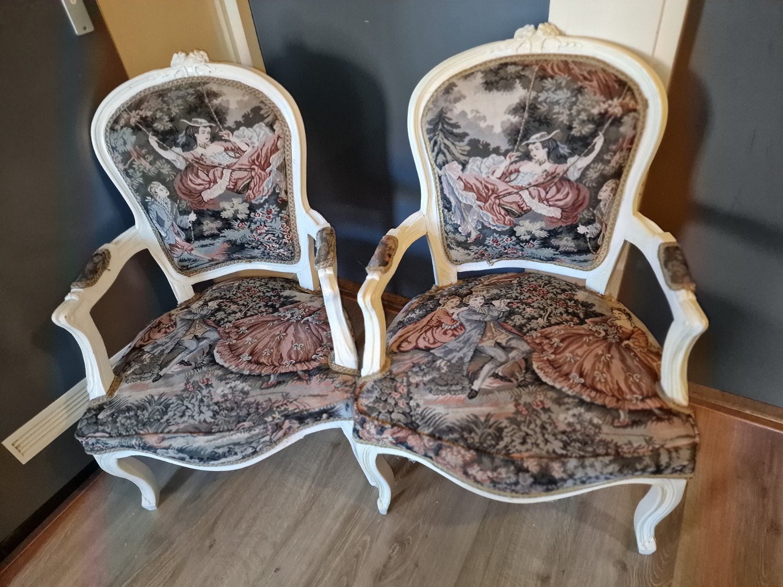 Antiek brocante victoriaanse stoeltjes, Antiek en Kunst, Ophalen