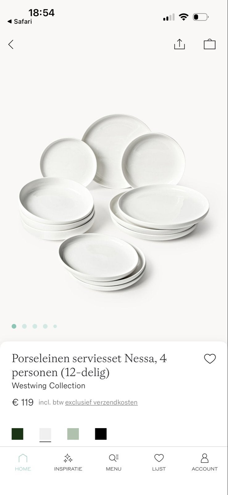 Uitgebreid Westwing Nessa servies + Hema servies (590 euro), Ophalen, Zo goed als nieuw, Effen, Porselein