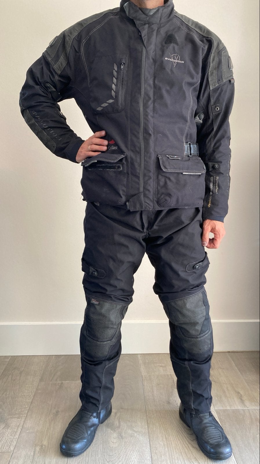 Evolution Motorpak jas XL, broek XXL) Outlast voering,Kevlar, Ophalen of Verzenden, Tweedehands, Heren, Combipak